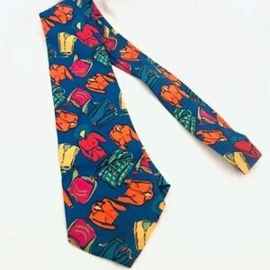 #1595 VTG Gap blue silk necktie, clothing design with shirts